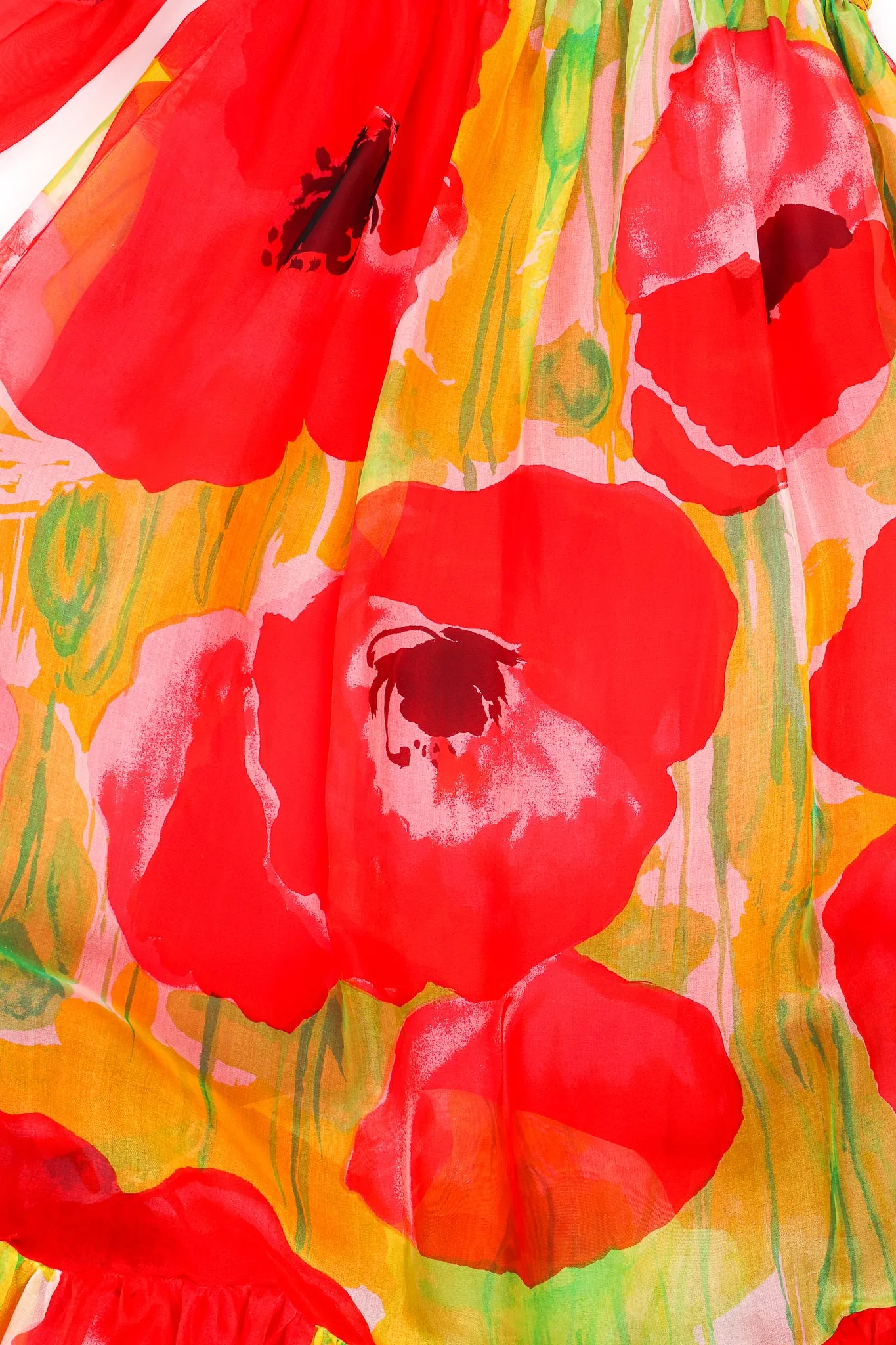 Watercolor Poppy Organza Dress