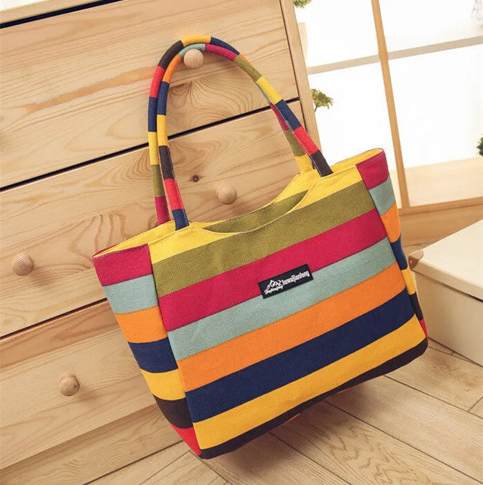 Waterproof Canvas Casual Zipper Shopping Bag