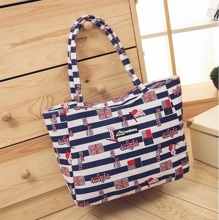 Waterproof Canvas Casual Zipper Shopping Bag