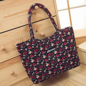 Waterproof Canvas Casual Zipper Shopping Bag