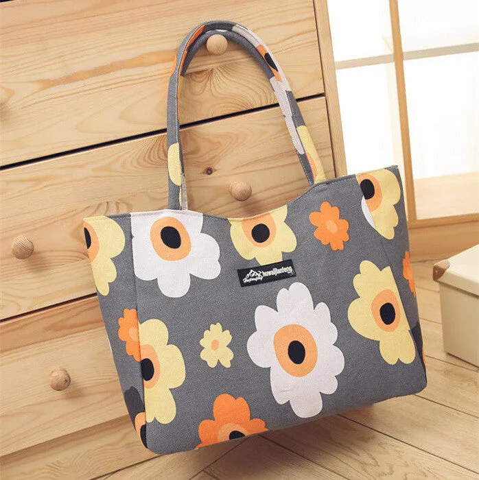 Waterproof Canvas Casual Zipper Shopping Bag