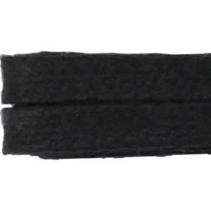 Waxed Cotton 1/4" Flat Dress Laces Custom Length with Tip - Black (1 Pair Pack) Shoelaces