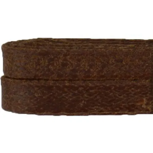 Waxed Cotton 1/4" Flat Dress Laces Custom Length with Tip - Cognac (1 Pair Pack) Shoelaces