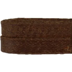 Waxed Cotton 1/4" Flat Dress Laces Custom Length with Tip - Cognac (1 Pair Pack) Shoelaces