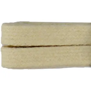 Waxed Cotton 1/4" Flat Dress Laces Custom Length with Tip - Natural White (1 Pair Pack) Shoelaces