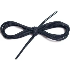 Waxed Cotton Dress Round 1/8" - Black (12 Pair Pack) Shoelaces