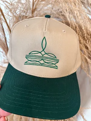 Western Footprint Canvas Trucker Hat - Green