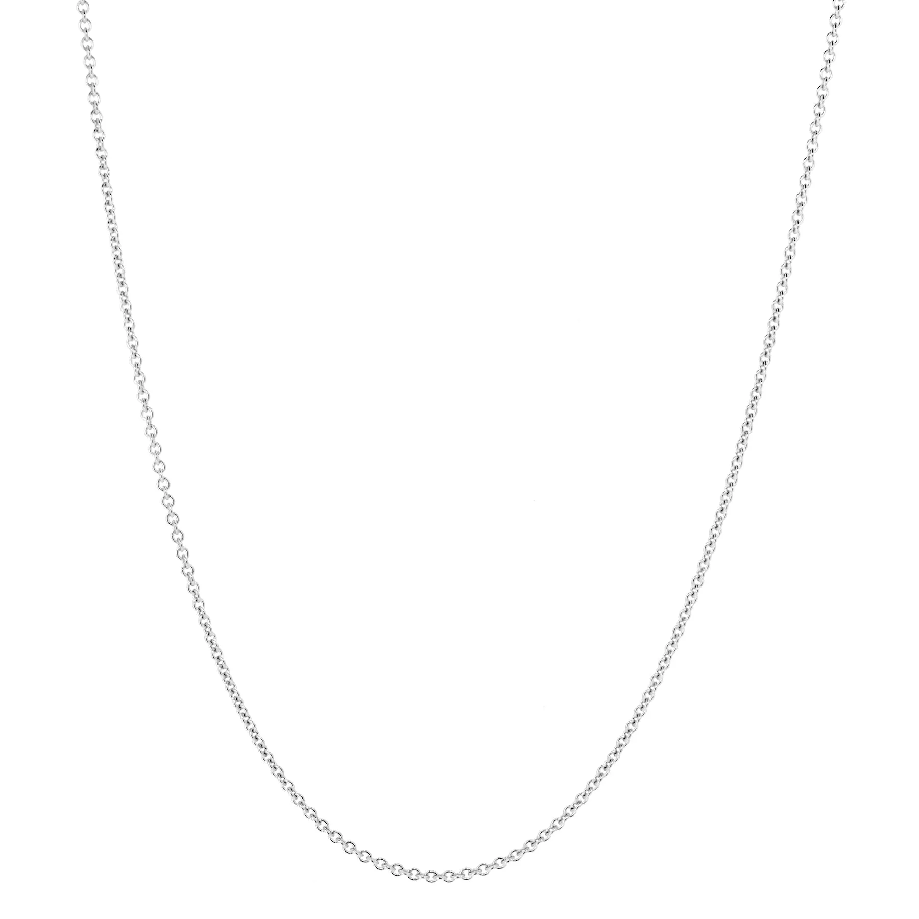 White Gold Cable Chain, 1.6mm, 22" adjustable slide