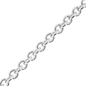 White Gold Cable Chain, 1.6mm, 22" adjustable slide