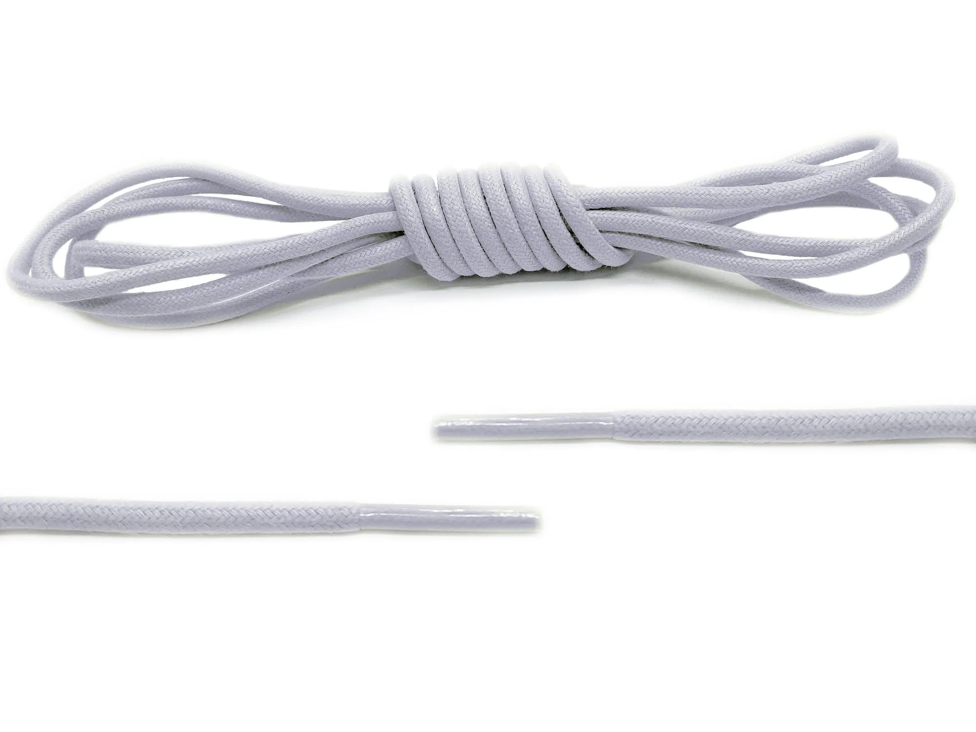 White Round Waxed Laces