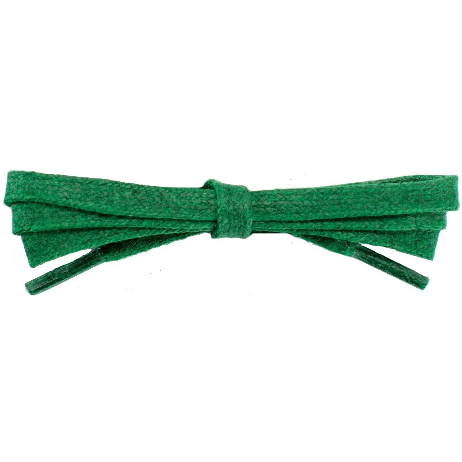 Wholesale Waxed Cotton Flat Dress Laces 1/4" - Kelly Green (12 Pair Pack) Shoelaces