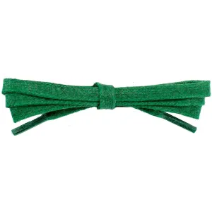 Wholesale Waxed Cotton Flat Dress Laces 1/4" - Kelly Green (12 Pair Pack) Shoelaces