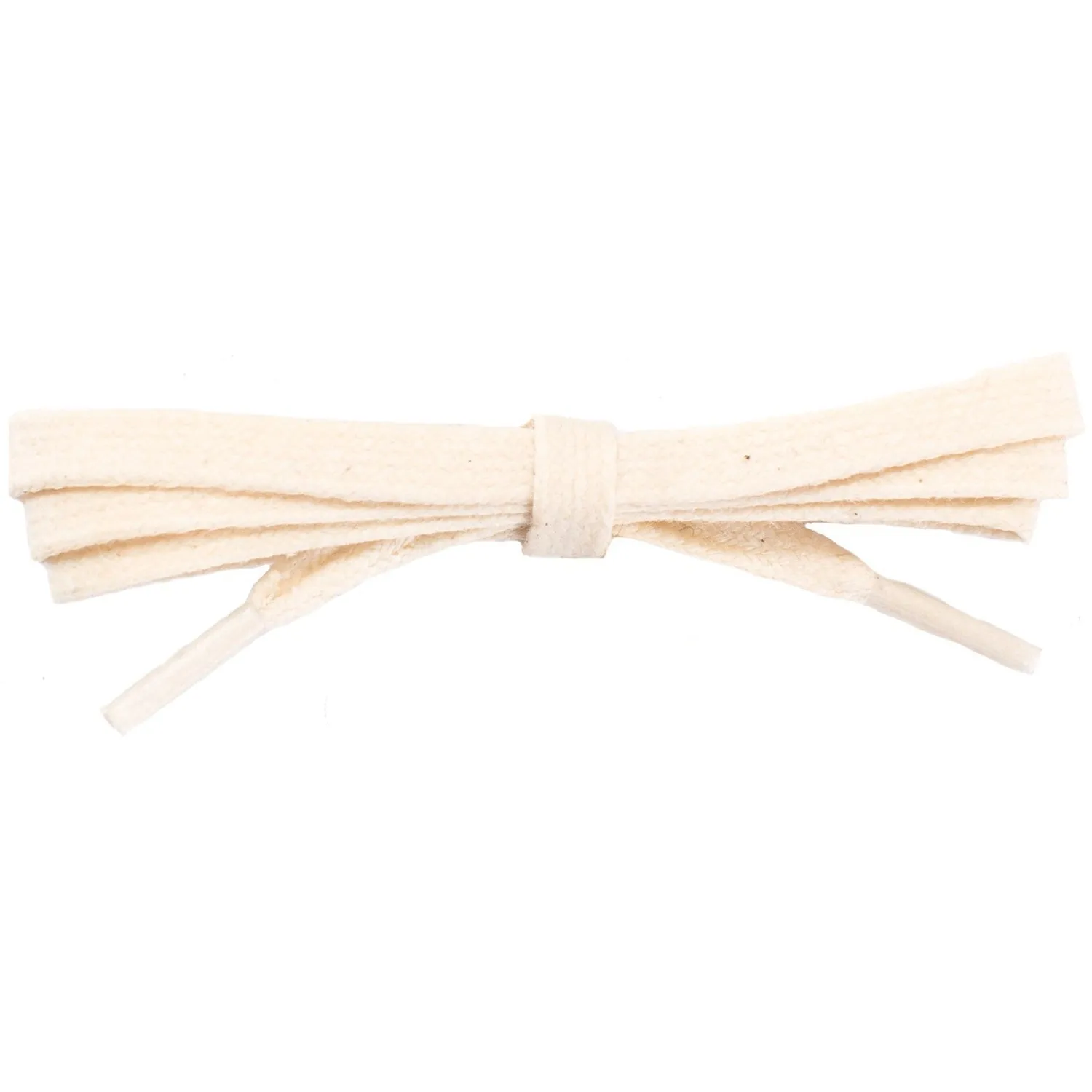Wholesale Waxed Cotton Flat Dress Laces 1/4" - Natural White (12 Pair Pack) Shoelaces