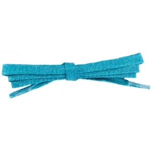Wholesale Waxed Cotton Flat Dress Laces 1/4" - Turquoise (12 Pair Pack) Shoelaces