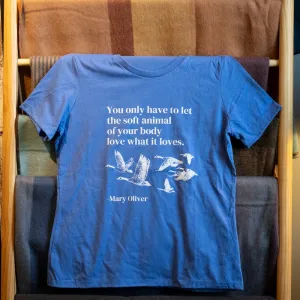 Wild Geese - Mary Oliver T-Shirt in Blue
