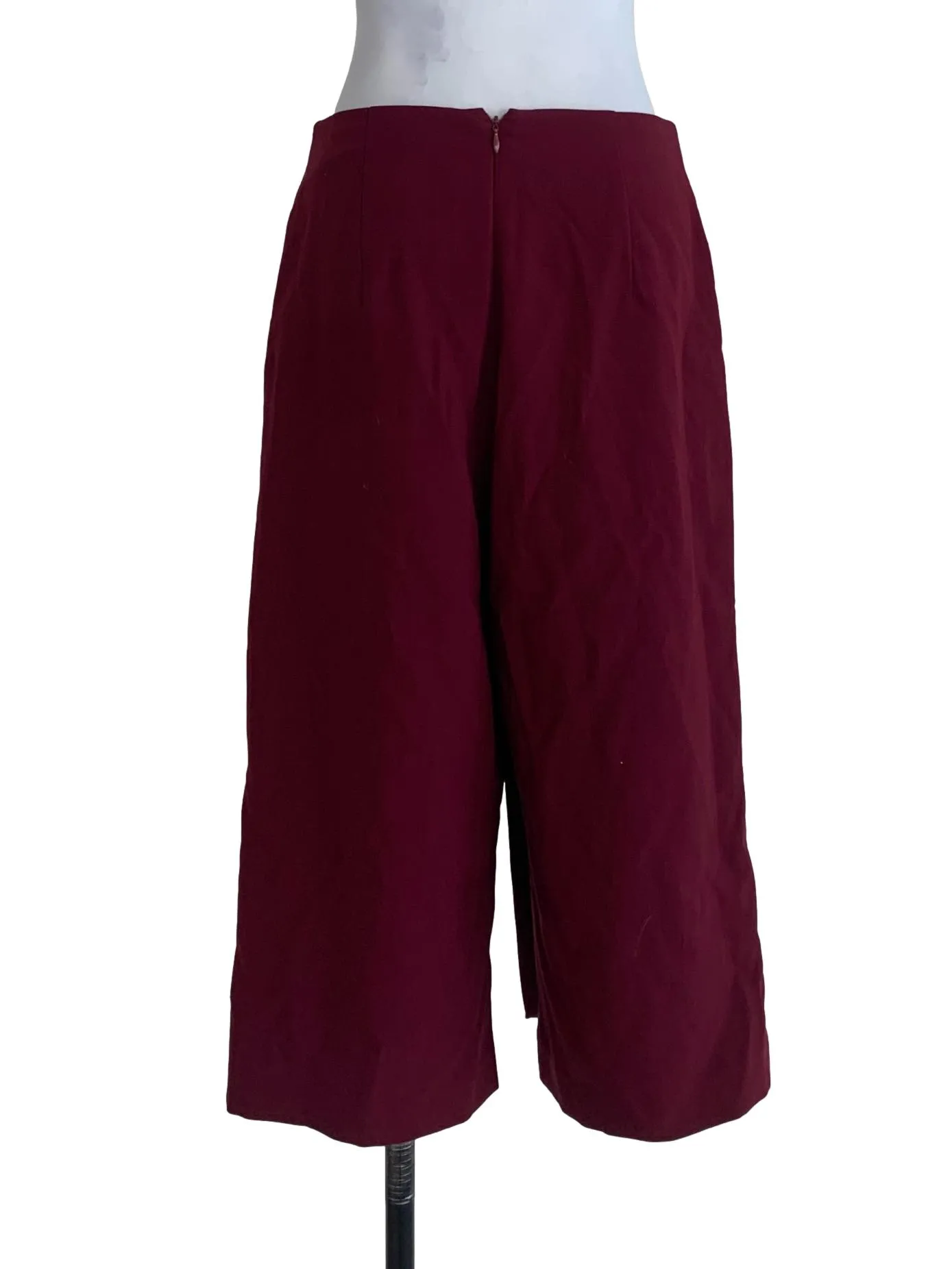 Wine Red Plain Formal Pants