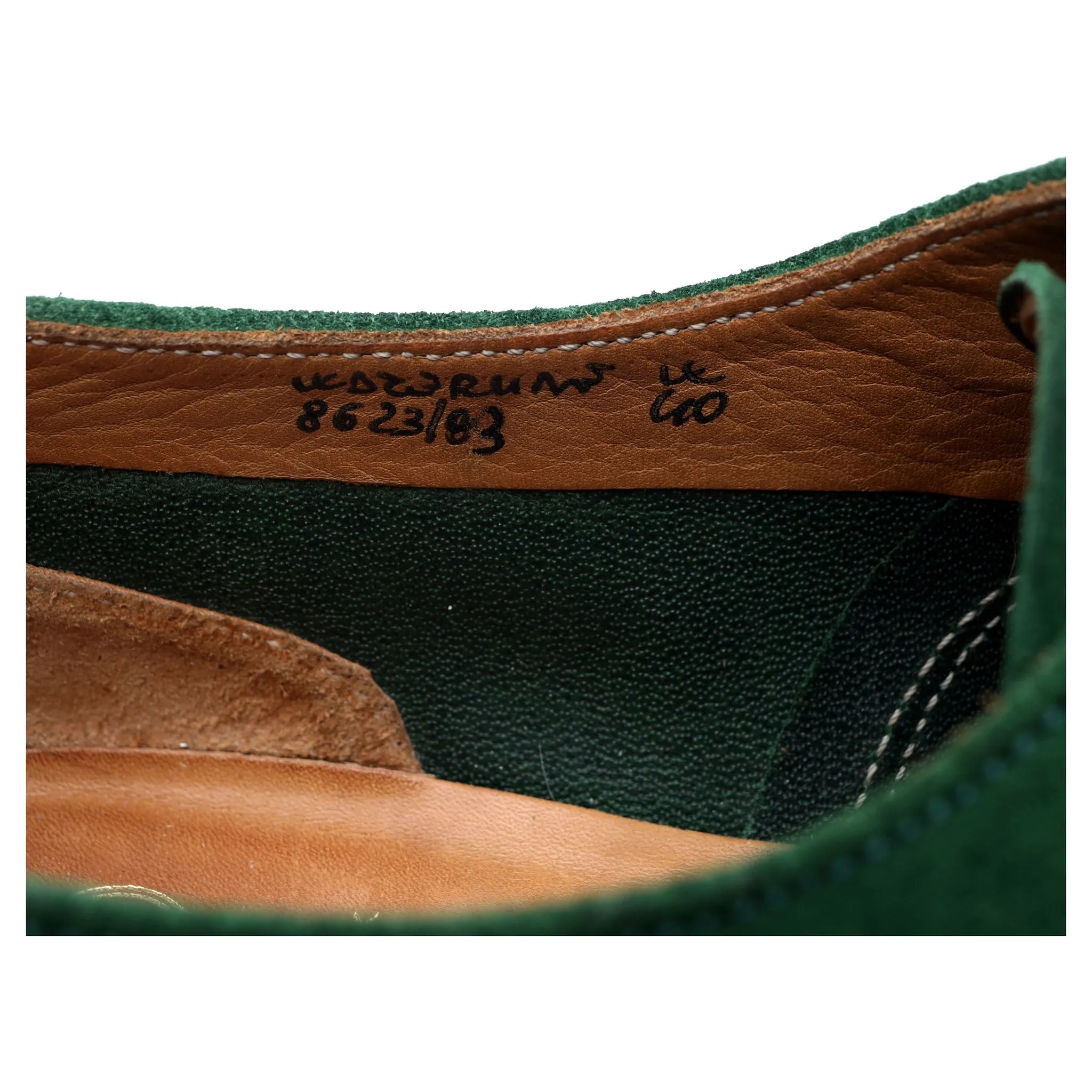 Women's Green Suede Derby UK 7 EU 40