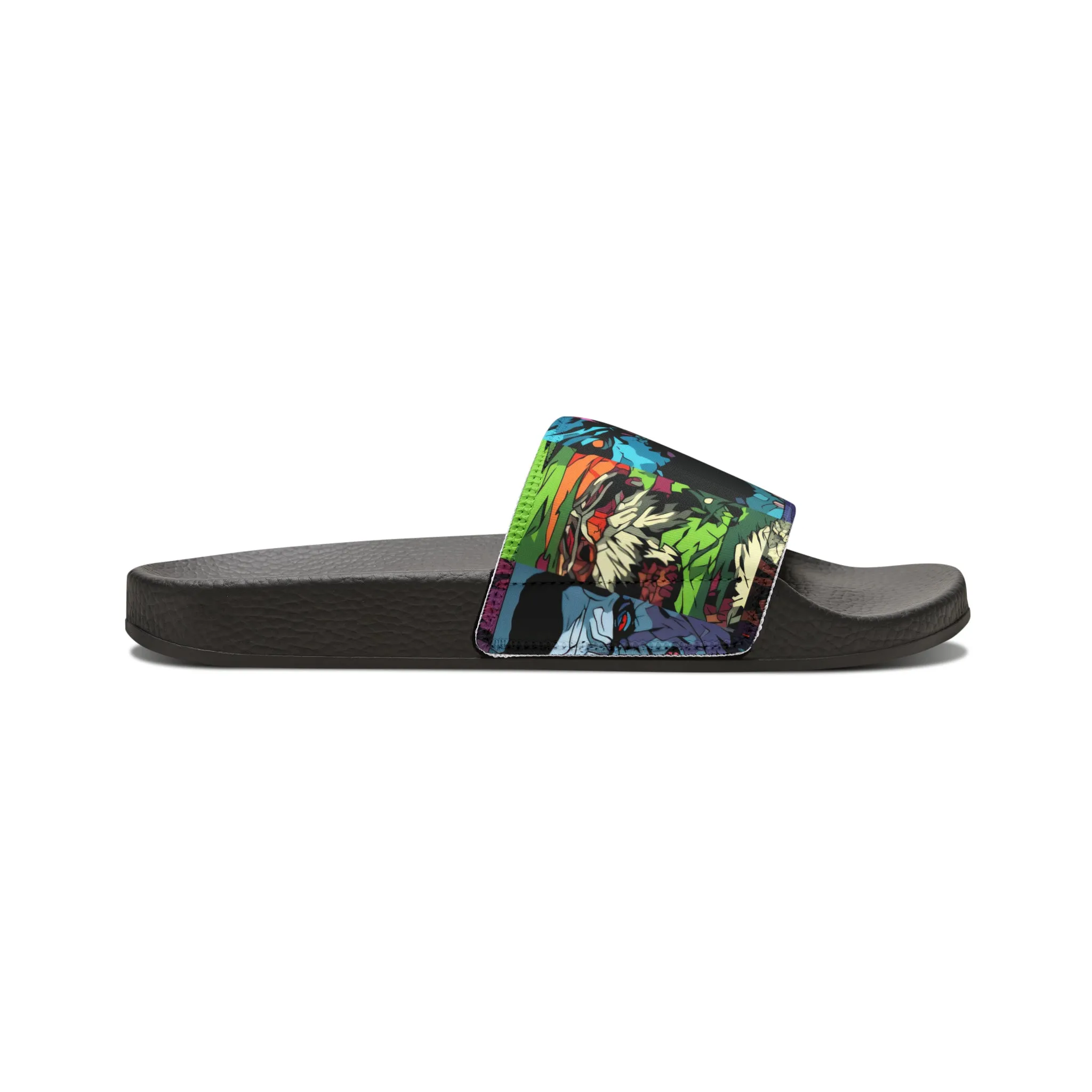 Women's Slide Sandals - Spooky Monsters Anime Beta