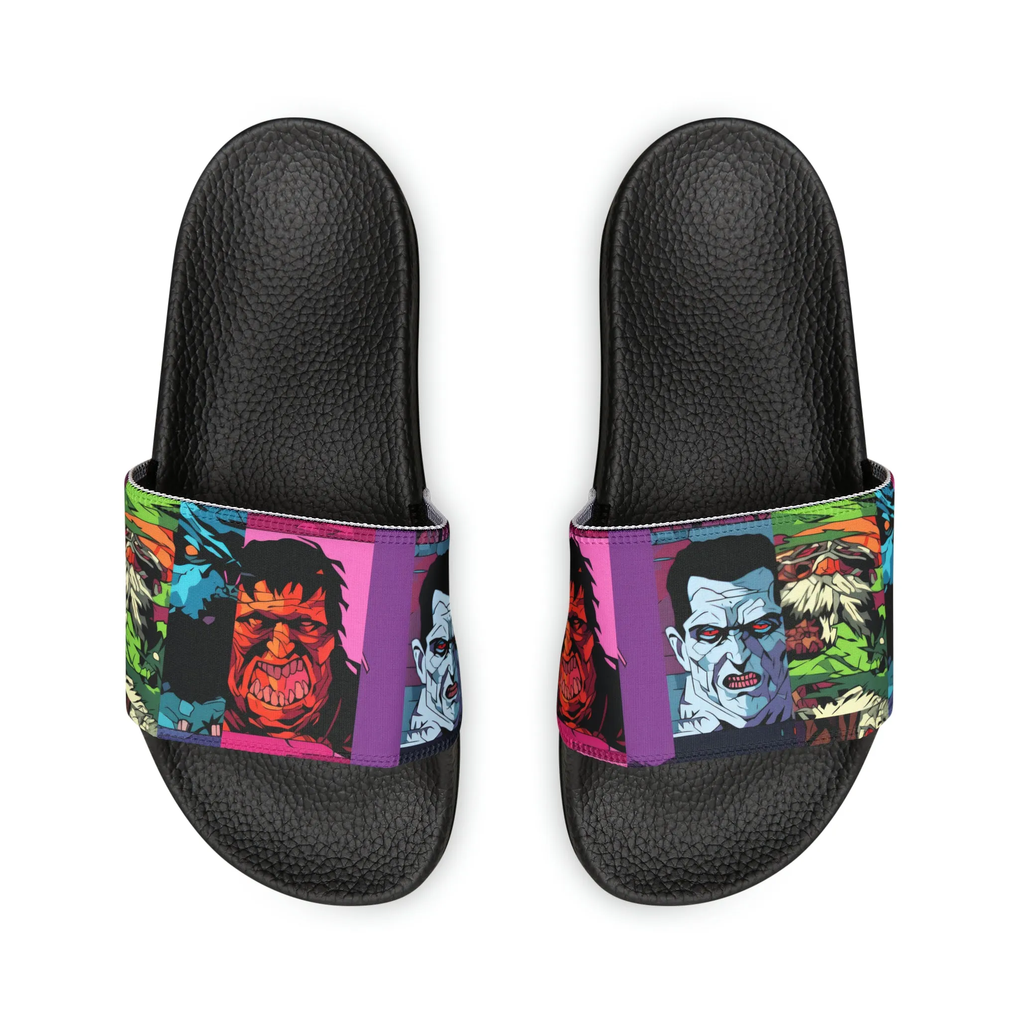 Women's Slide Sandals - Spooky Monsters Anime Beta