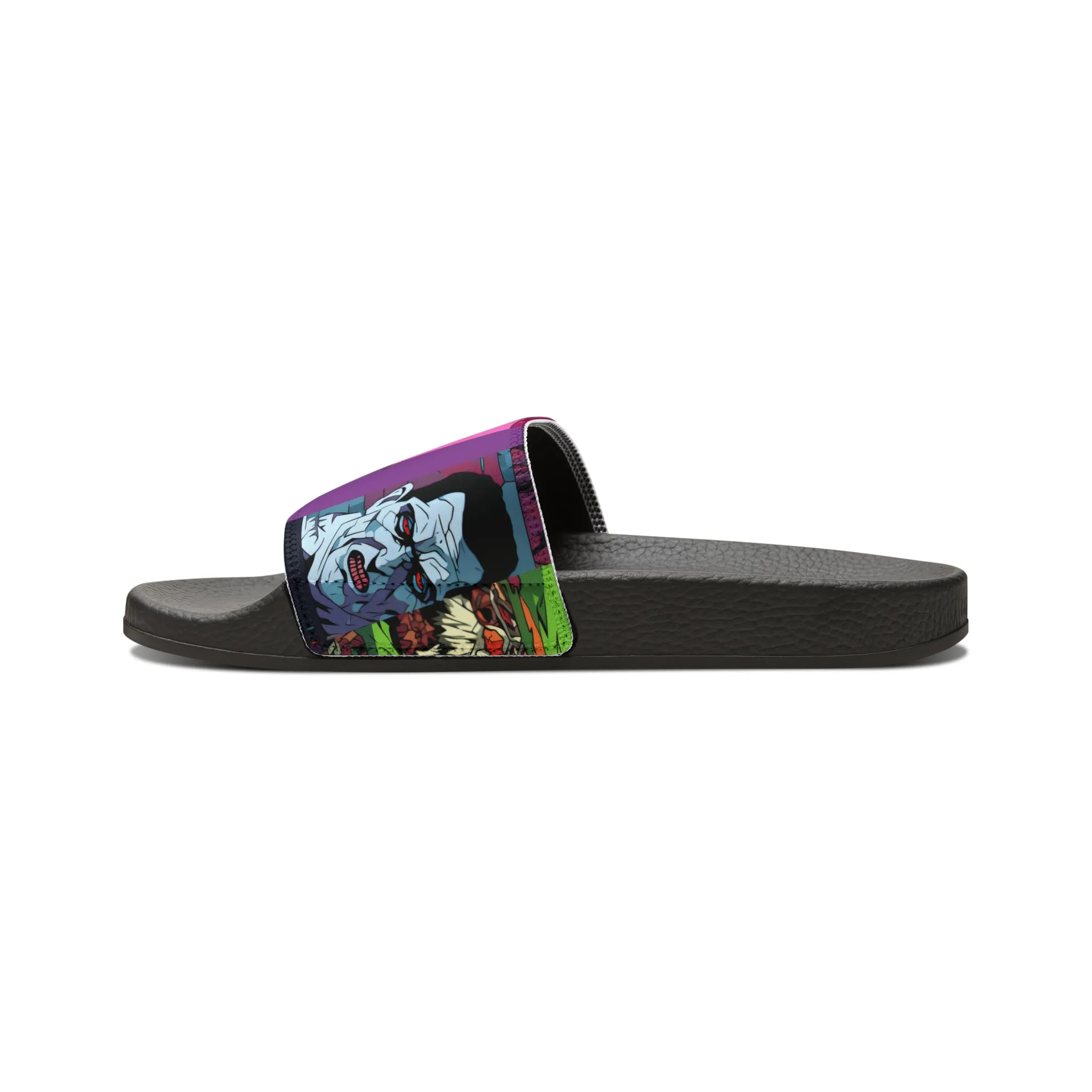 Women's Slide Sandals - Spooky Monsters Anime Beta