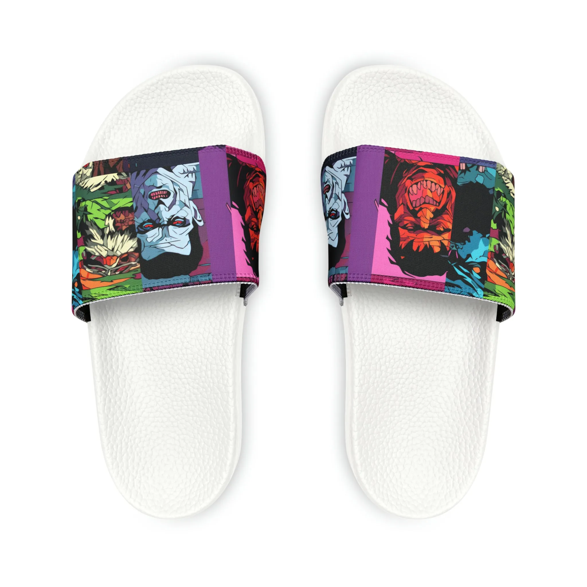 Women's Slide Sandals - Spooky Monsters Anime Beta