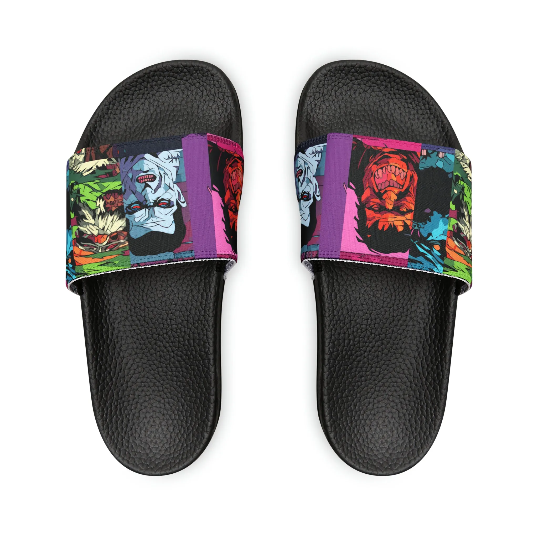 Women's Slide Sandals - Spooky Monsters Anime Beta