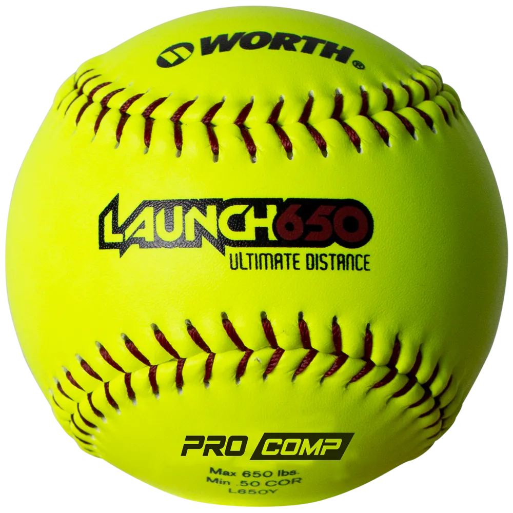 Worth Launch 650 Ultimate Distance 12" 50/650 Composite Slowpitch Softballs: L650Y