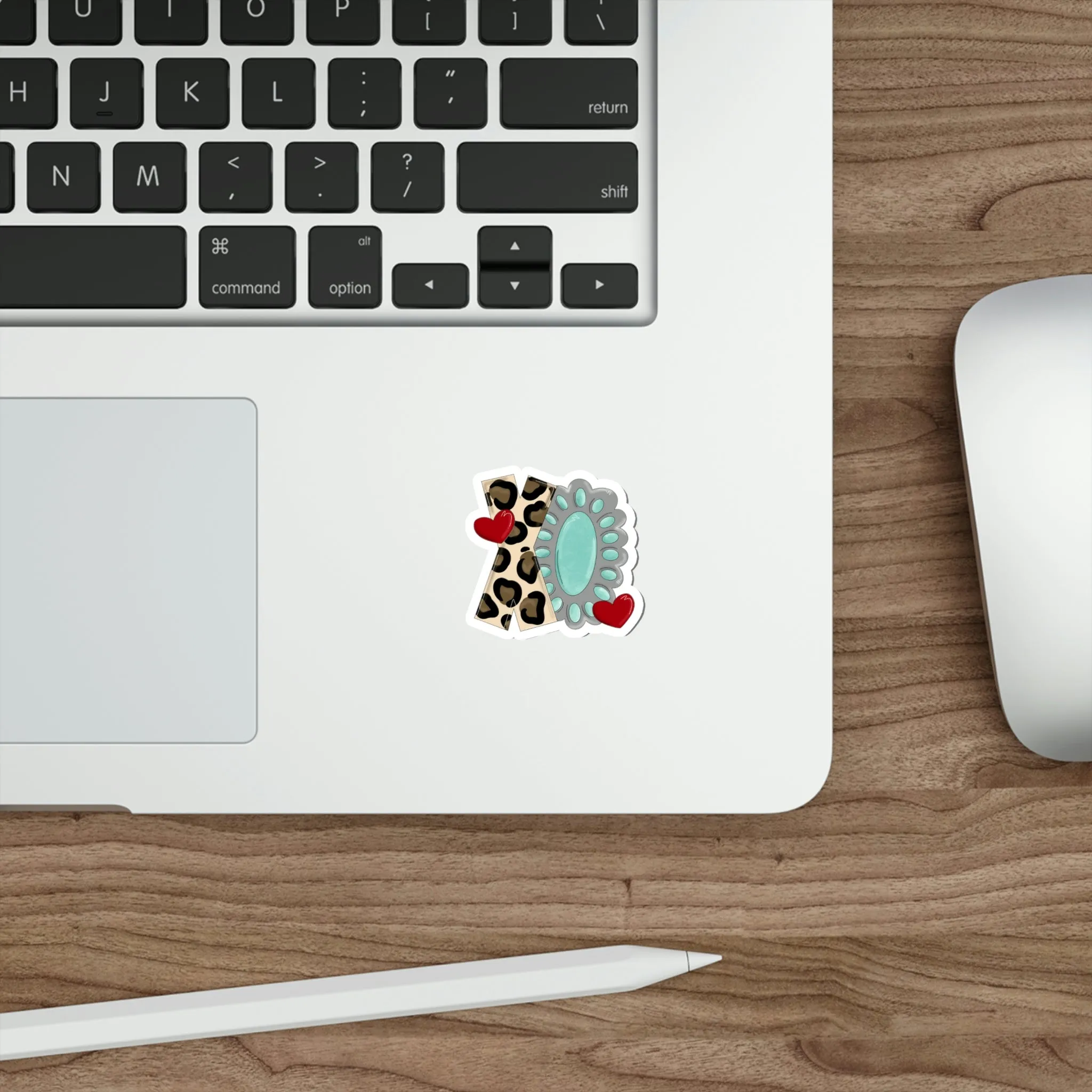 XO Western Leopard print and Concho Die-Cut Stickers