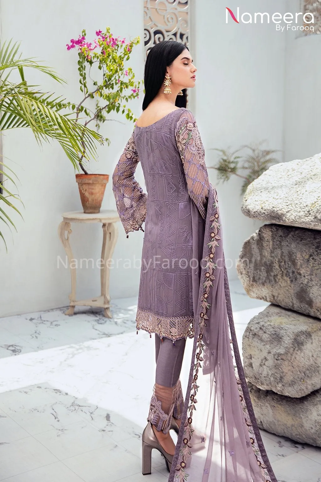 Zara Shahjahan Pakistani Purple Dress Online #PF110