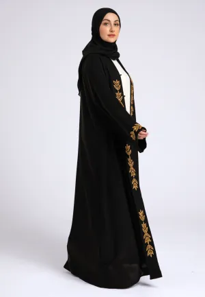Zunairah Gold Leaf Open Abaya